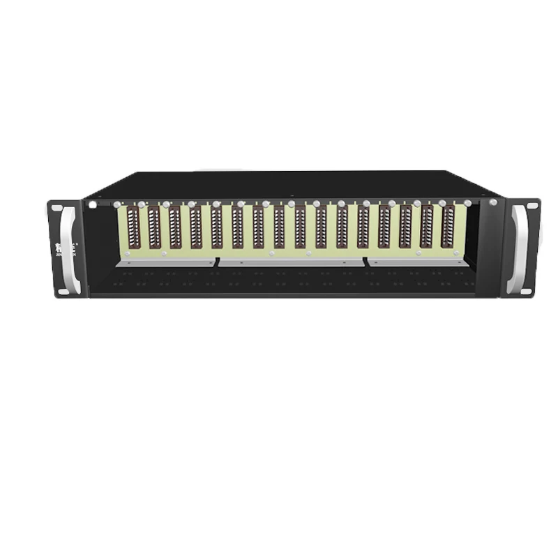 14 slots media converter rack transceiver SC/PC EPON optical ftth double power module 2u switch gigabit transceiver frame