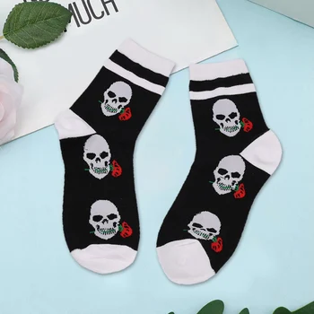 

New 3d Printing Halloween Men Crew Socks Funny Skeleton Happy Long Socks Skull Chaussettes Homme Fantaisie Crazy Socks