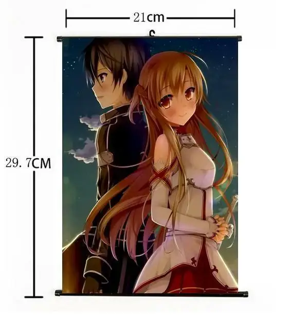 Hot Japan Anime Sword Art Online Kirito &amp Asuna Home Decor Wall Scroll 8 wall Poster for canvas painting | Дом и сад