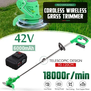 

42V Electric Lawn Mower 6000mah Li-ion Cordless Grass Trimmer Rechargeable With Battery Mower Household Cutter Garden Tools Kits