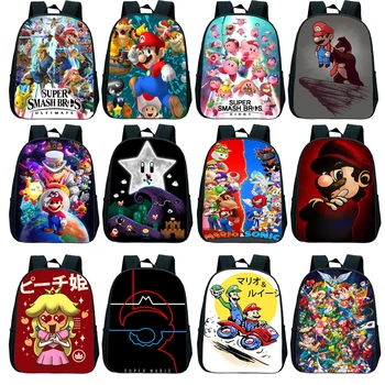 

12 Inch Super Mario Smash Bros Backpacks Kindergarten Backpack Toddler Kids School Bag Preschool Children Boys Girls Baby Bag