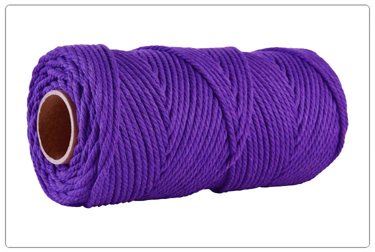 3mm 100% Cotton Macrame Cord Colorful Cord Rope Twisted Macrame String DIY Home Textile Wedding Decorative Tapestry Art 110yards 