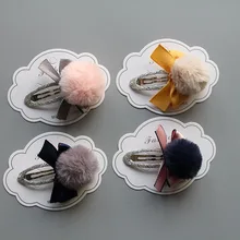 Новые стильные меховые заколки из искусственного меха норки и кашемира на осень и зиму, детские украшения из меха норки, BB заколка для волос для девочек