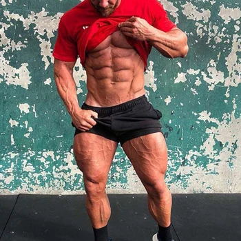 

1piece Men Fitness Bodybuilding Shorts Man Summer Gyms Workout Male Breathable Mesh Sportswear Jogger Beach Short Pants