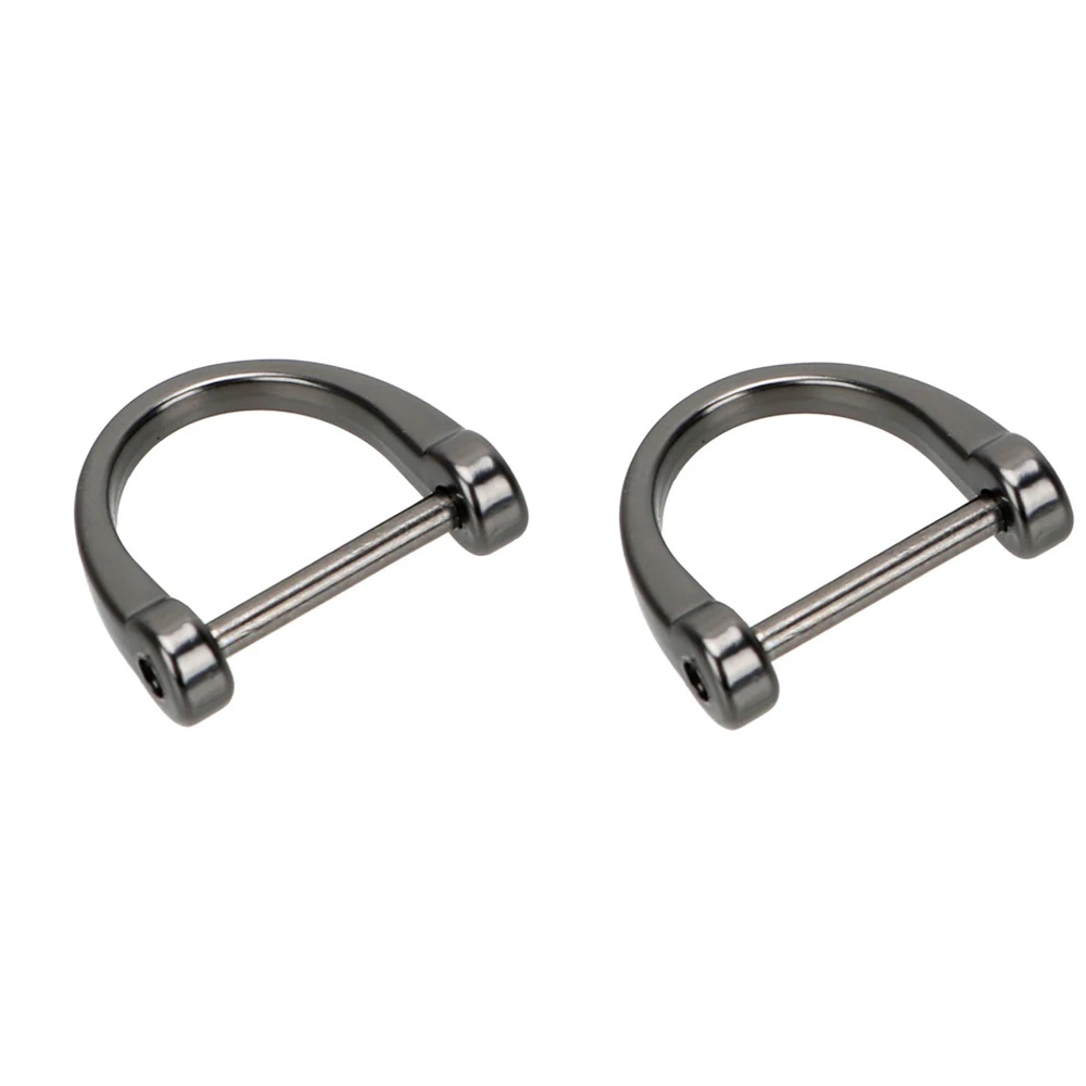 2pc Black YOSOLO металлический брелок для ключей с толстым стержнем, аксессуары для интерьера, классическое кольцо для ключей в форме D подковы, держатель для ключей - Название цвета: 2pc Black