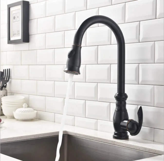 Premium Oil Rubbed Bronze Kitchen Faucet Golden Chrome Brushed
