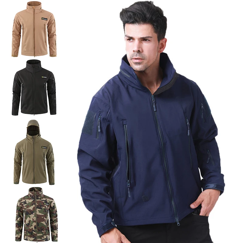 

Outdoor 2020 New Men Military Tactical Camouflage Jacket Hiking Hunting Fishing Clothes Windbreaker Waterproof SoftShell Jackets