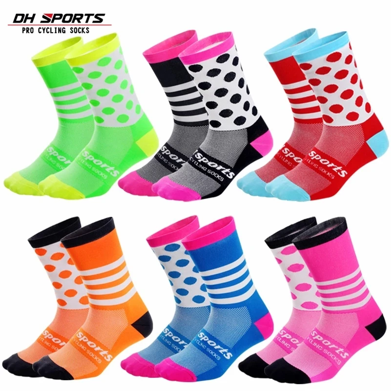 Dh Sports Brand Calzini Da Ciclismo Comodi Sport All'Aria Aperta Uomo Donna Dot Socks Running Escursionismo Racing Road Mtb Calzini Da Mountain Bike