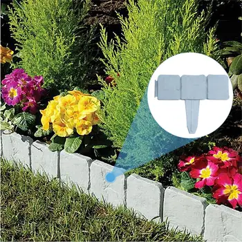 

Garden Lawn Edging 10 Pcs Plant Border Gardening Stone Effect Lawn Edging Plant Bordering Grey Fashion