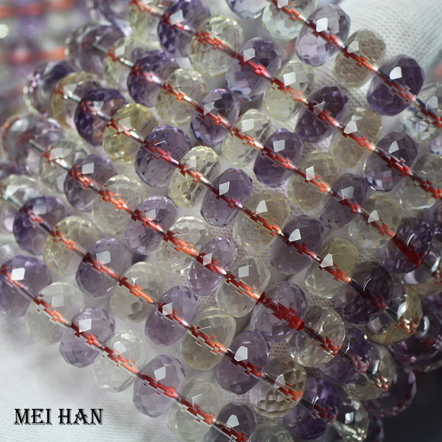 Meiahn (1 браслет/комплект) натуральный аметист и цитрин 5-7*9-11 мм граненые фотообои