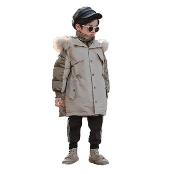 

Winter Thicken Windproof Warm Coat Boys Children Outerwear Kids Clothes Jackets Plus Thicken Teenager Fake two coat
