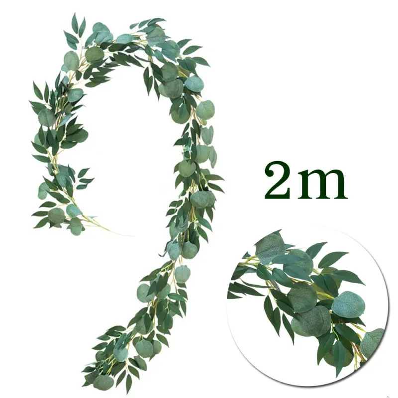 

2m Artificial String for Wedding Cloth Rattan Simulation Home Decoration Green Wicker for Home Garden DIY Party Decoration