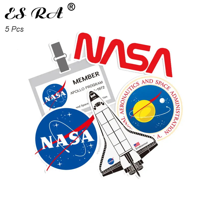 

5 Pcs/Set 8~12cm Astronaut Space flight Waterproof PVC Stickers Sets laptop Pitcher Bottle Luggage Notebook Decorate Boys Toys