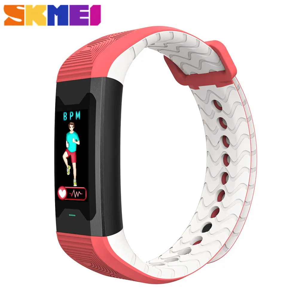 SKMEI смарт-Браслет фитнес-трекер Браслет Bluetooth модный смарт-браслет для анализа сердечного ритма для мужчин и женщин женский браслет B31 - Цвет: Красный