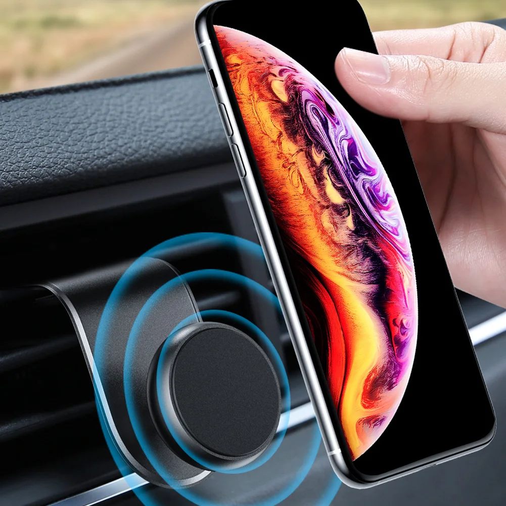 Магнитный автомобильный держатель для мобильного телефона, Hands Free, 360 градусов, крепление на вентиляционное отверстие, подставка, l-образный держатель для iPhone XS Max, смартфонов Xiaomi