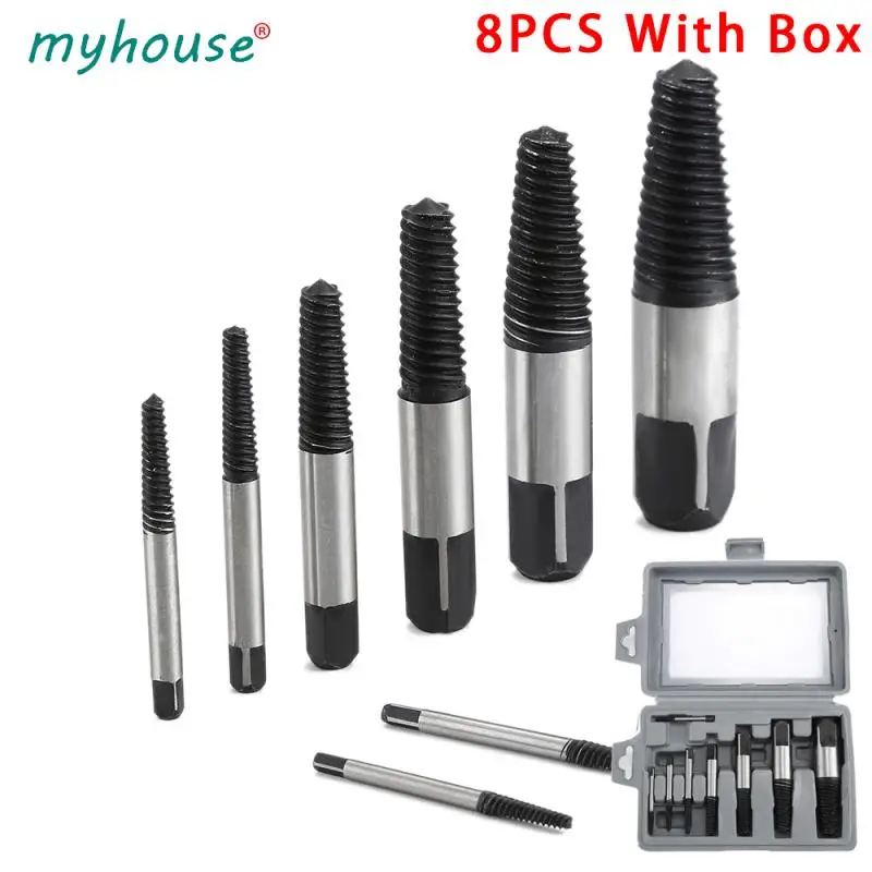 8pcs/set Bolt Screw Remover Broken Extractor Kit Easy Out Damaged Screw