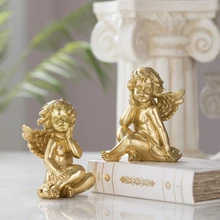 Golden Cute Angel Small Ornaments Birthday Gift Ins Wind Creative Soft Ornaments Ornaments Home Decoration Accessories