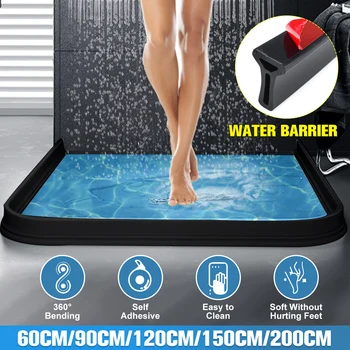 

Multi-Purpose Bathroom Water Barrier Waterproof Strip Silicone Floor Bathroom Dry and Wet Separation Kitchen Water Stopper