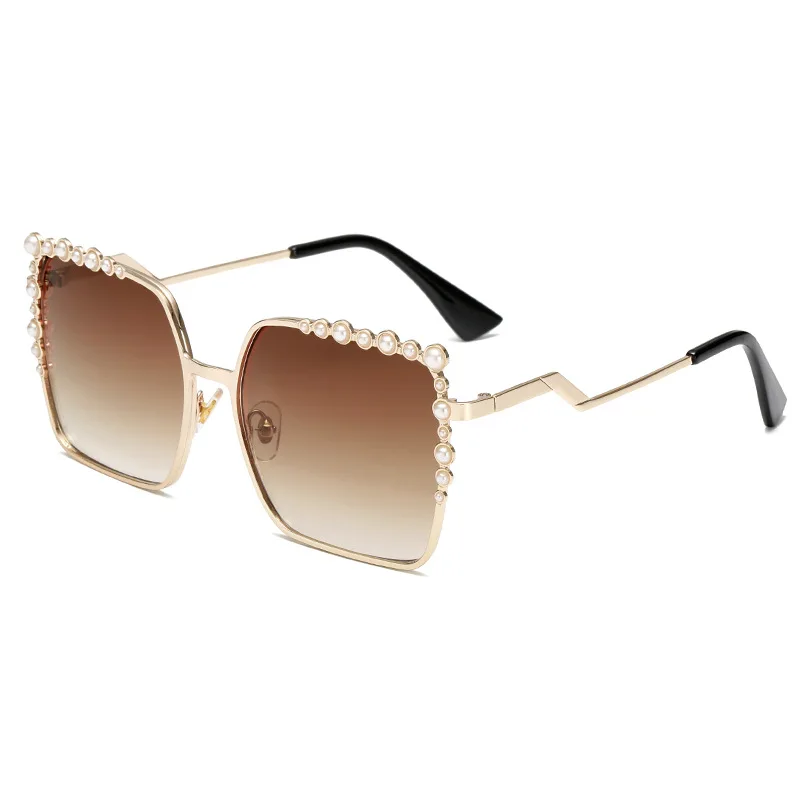 5 sunglasses Квадратные Солнцезащитные очки Модные Классические женские ретро жемчужные солнцезащитные очки UV400 брендовые дизайнерские солнцезащитные очки блестящие солнцезащитные очки с кристаллами - Цвет линз: 5 sunglasses