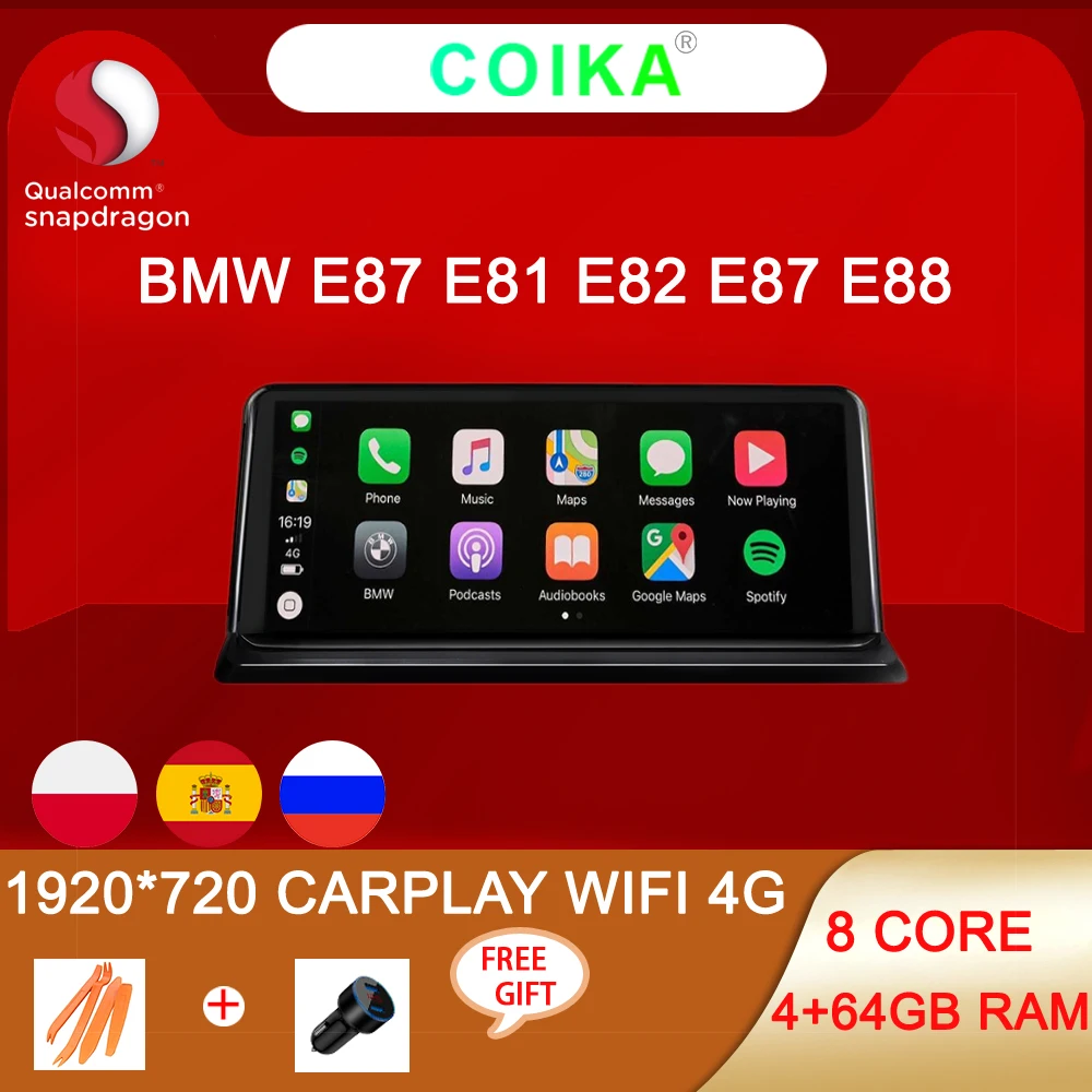8 Core Android 10 Системы автомобильный стерео для BMW E87 E81 E82 E88 2005 2012 WI FI 4G SIM BT 4 + 64 ГБ 1920*720