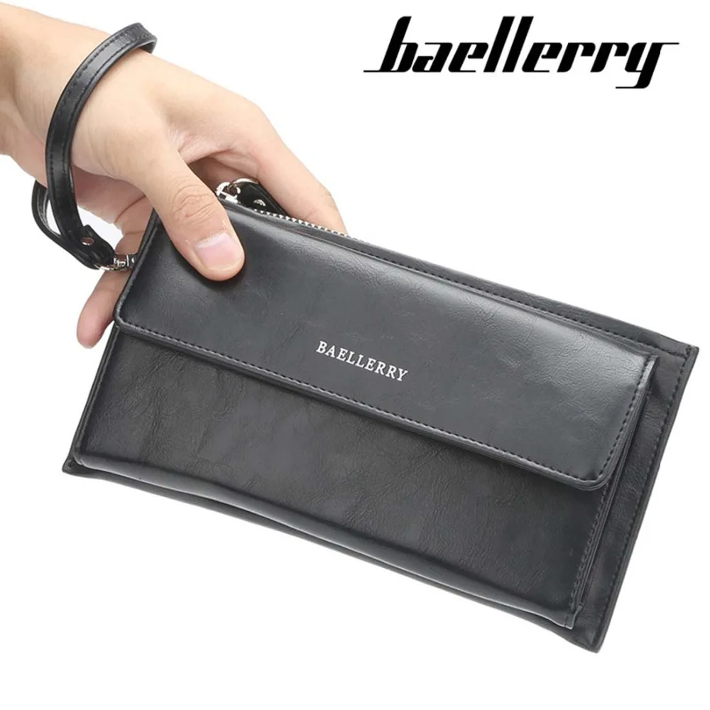 

2020 NEW DESIGN Men Wallet Large Capacity Long Top Quality Business Wallet PU Leather Phone Pocket Card Holder Brand Male Wallet
