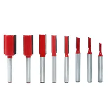 

7Pcs/set Shank Straight Bit Woodworking Trimming Router Bit Wood Slotting Engraving Machine Carbide Milling Cutter