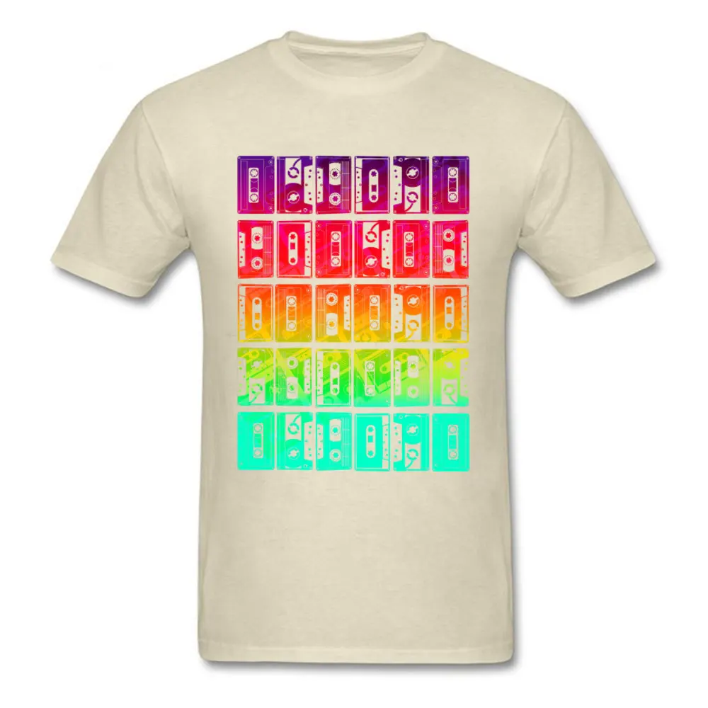 Casette_mix_3948 T Shirt Classic O-Neck Party Short Sleeve Pure Cotton Men Tshirts Gift Tee-Shirts Wholesale Casette_mix_3948 beige