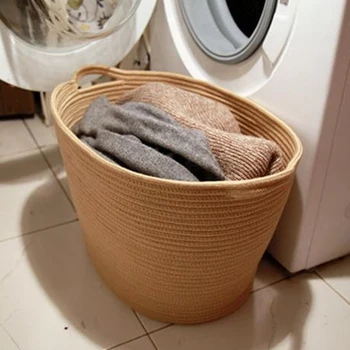 

Folding Cotton Basket Cotton Hamper Cotton Storage Basket Clothing Debris Storage Basket Toy Laundry Basket