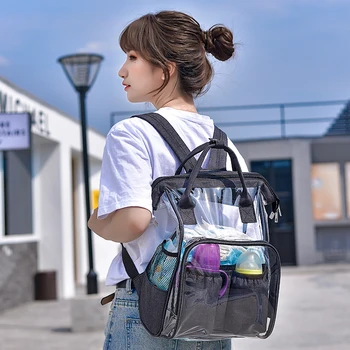 

Transparent Bags Waterproof Backpack For Mom Nappy Bags Large Capacity Baby Bag Travel Mummy Bag Designer Nursing Bag Mochila
