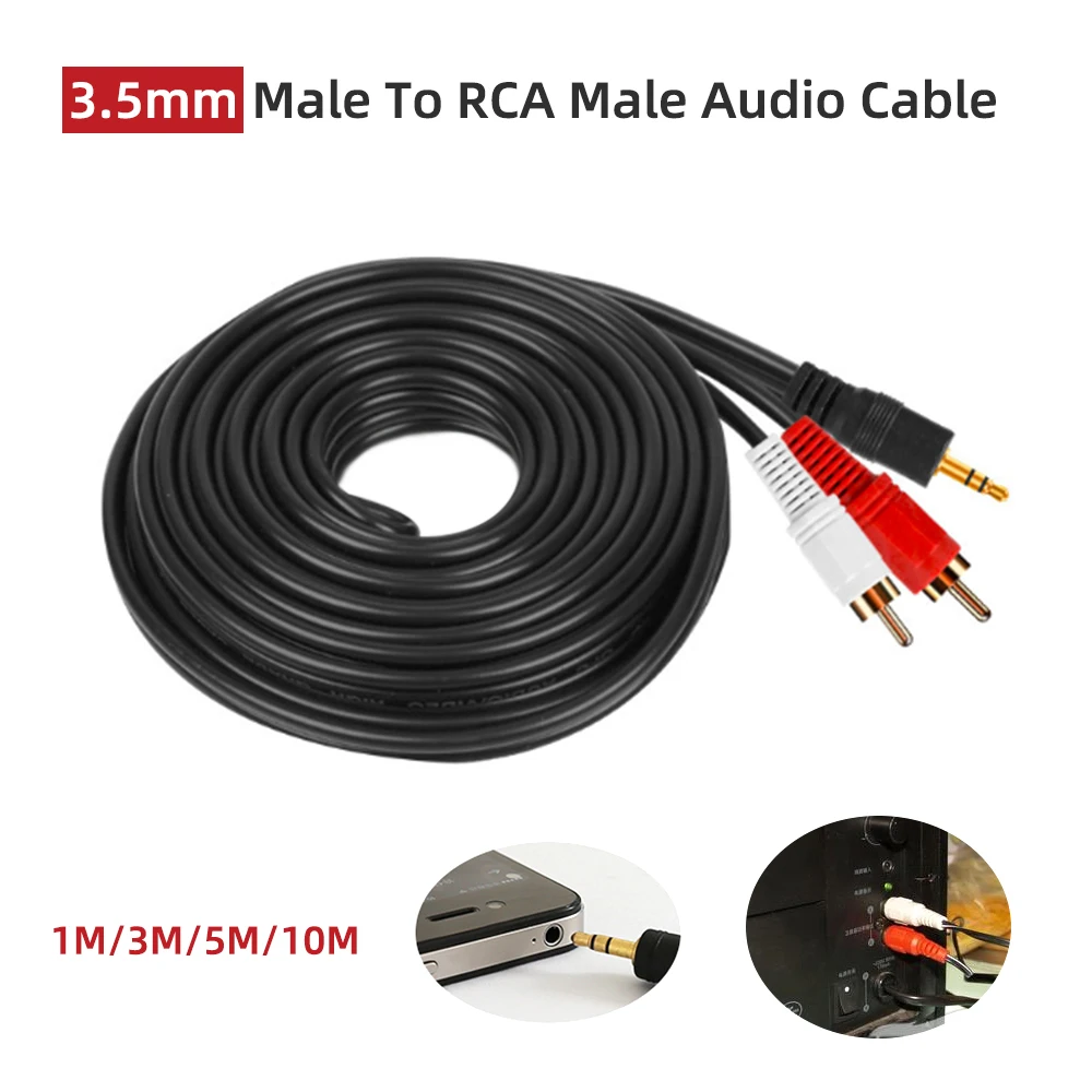 1 5 м/3M/5 м/10 м 3 мм Мужской стерео до RCA Женский Аудио Видео AV Кабель-адаптер для