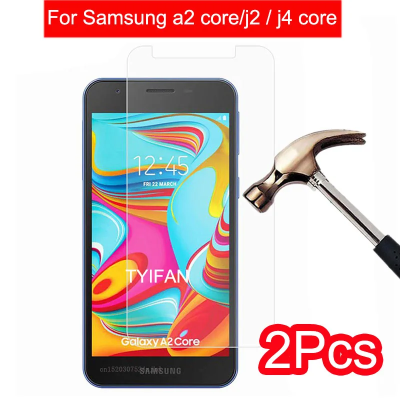 

2pcs Tempered Glass for Samsung A2 J2 J4 Core Protective Glas Screen Protector on Galaxy A J 2 4 A2core Safety Tremp Phone Film
