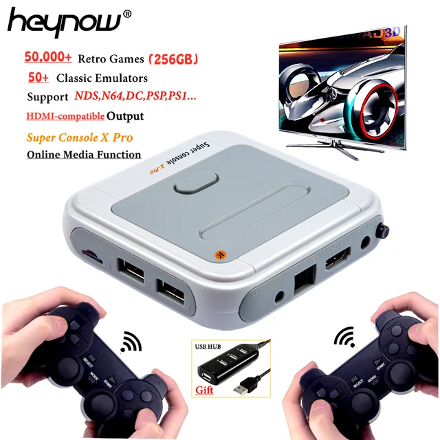 $60.17 HEYNOW HD 4K TV Video Super Game Console X Pro For PS1/N64/DC 50+ Emulators 50000+ Games 256GB S905X CPU Mini X-Pro Game Player