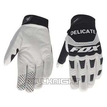 

White Black Delicate Fox Motorbike Scooter Motorcycle MX Pawtector Gloves Cycling Glove