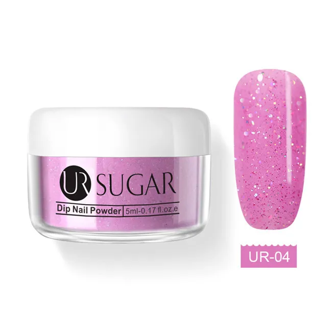 Ur Sugar 5 мл желе розовый Dip порошок для ногтей градиент французские ногти погружение порошок блеск украшение натуральный сухой без лампы - Цвет: Glitter 4