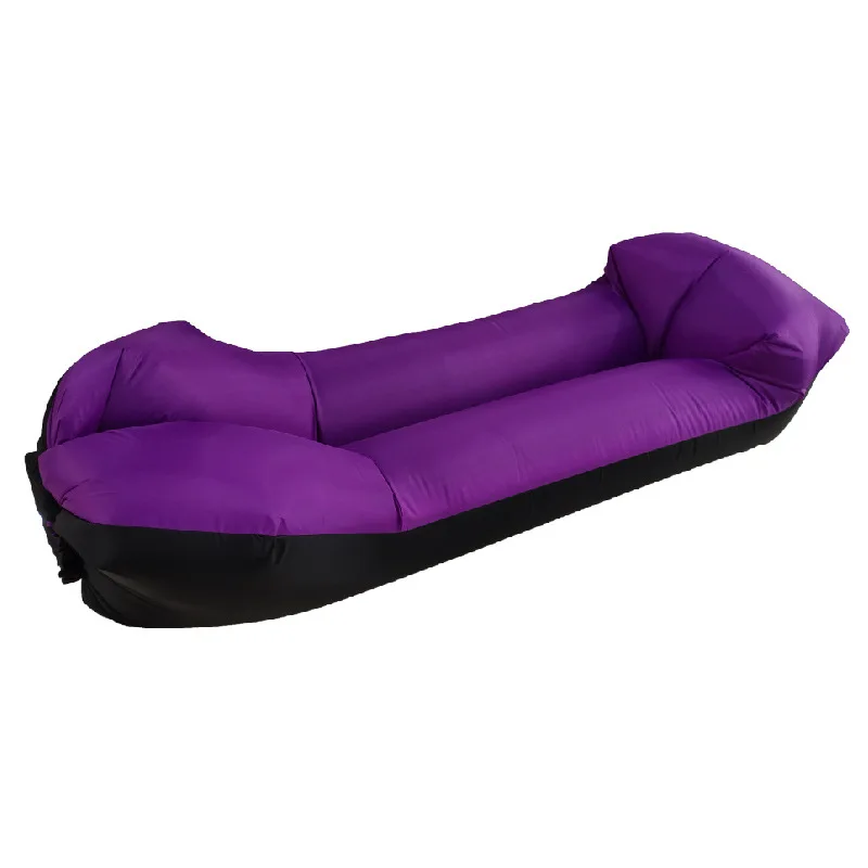 Быстро Надувной диван ленивый спальный мешок удобный складной диван взрослый детский стул для пляжного отдыха - Цвет: Black plus purple
