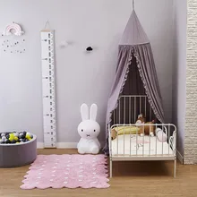 INS Nodic хлопок элегантное платье со шнуровкой с круглым носком детская кровать балдахин-сетка Шторы купол москитная сетка домик для детей Декор играть в игры палатка