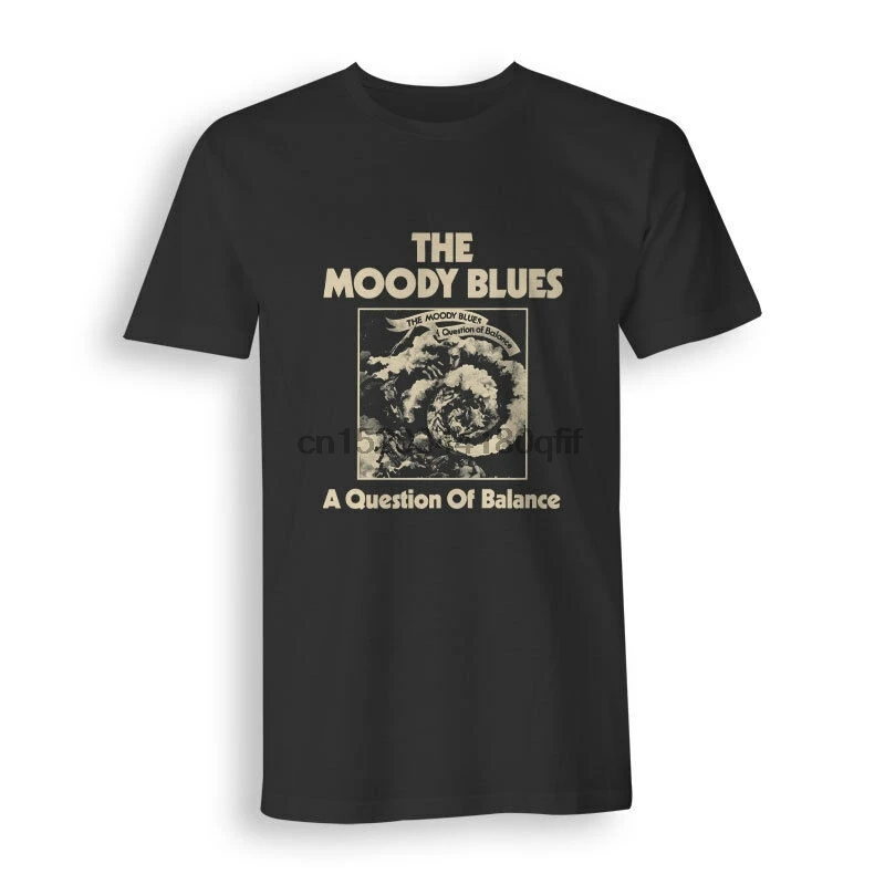 MOODY BLUES соотношении короткий рукав Регулярный Тис черный Мужская футболка |