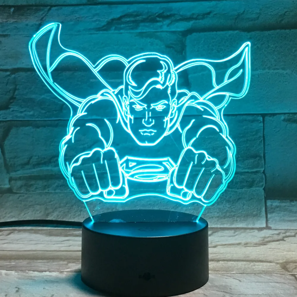 DC heroSuperhero детские пижамы с изображением Супермена для Светодиодный ночной