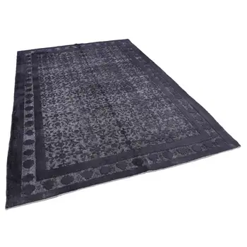 

212x308 Cm Grey Handmade Over Dyed Rug-7x10 Ft