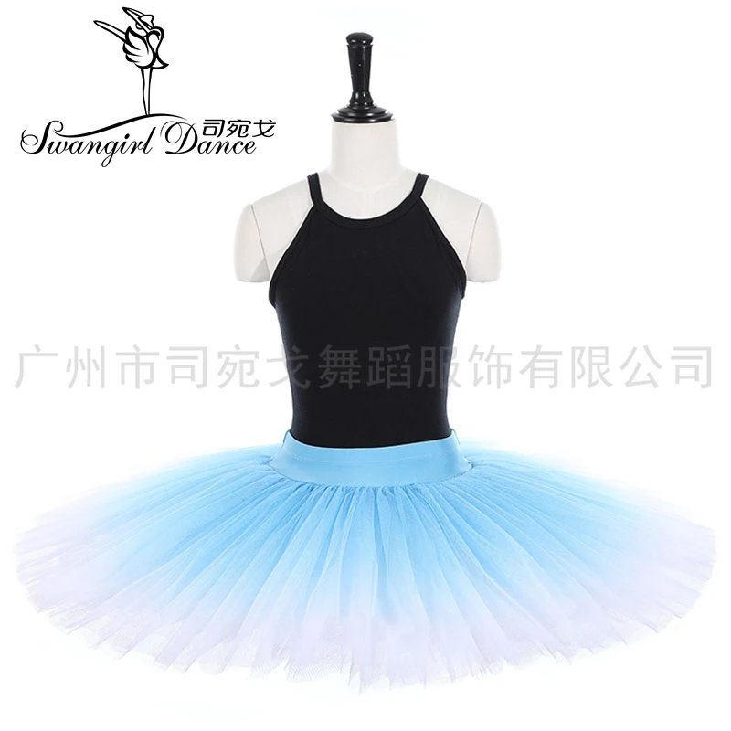 New Professional Ballet Tutus Adult Gradient Pancake Half Ballet Tutu Firm Tulle Practice Tutu Skirts Kid Platter Purple BT4012