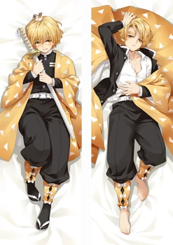 

Anime Demon Slayer: Kimetsu no Yaiba Agatsuma Zenitsu Pillow Cover Hugging Body Pillowcase Otaku Male BL Dakimakura Pillow Case