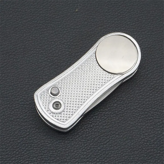 Divot инструмент с зубчиками с кнопкой Магнитный маркер мяча портативный складной для мяч гольфклуба FDX99