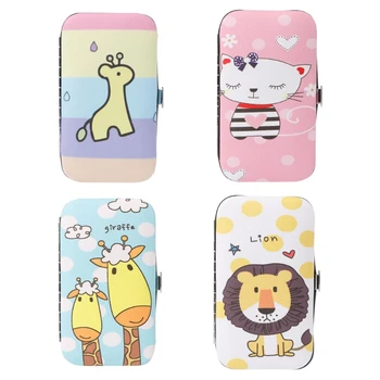 

7 PCS Cute Pedicure Manicure Set Nail Clippers Cleaner Cuticle Grooming Kit Case 896D