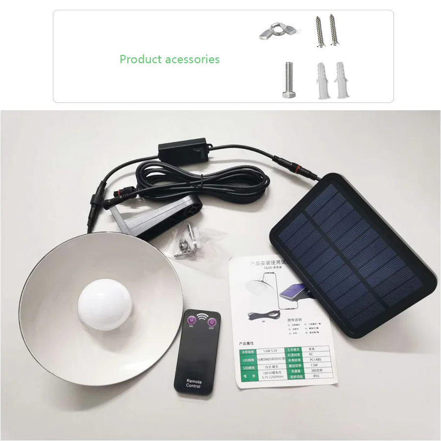 Double Head Solar Pendant Light Outdoor Indoor Solar Lamp With Line Warm WhiteWhite Solar Lighting For Camping Garden Yard (11)