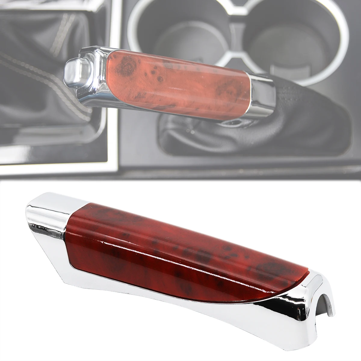 Universal Fashion Car Decoration Wooden Anti-slip Handbrake Covers Auto Gear Shift Collars For Honda Toyota VW Hyundai