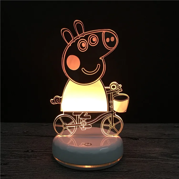Peppa Pig, маленькие девочки, игрушечные лампы, светодиодные ночные светильники, Детские фонари для кормления, Зарядные линии, энергосберегающие лампы, подарки для детей