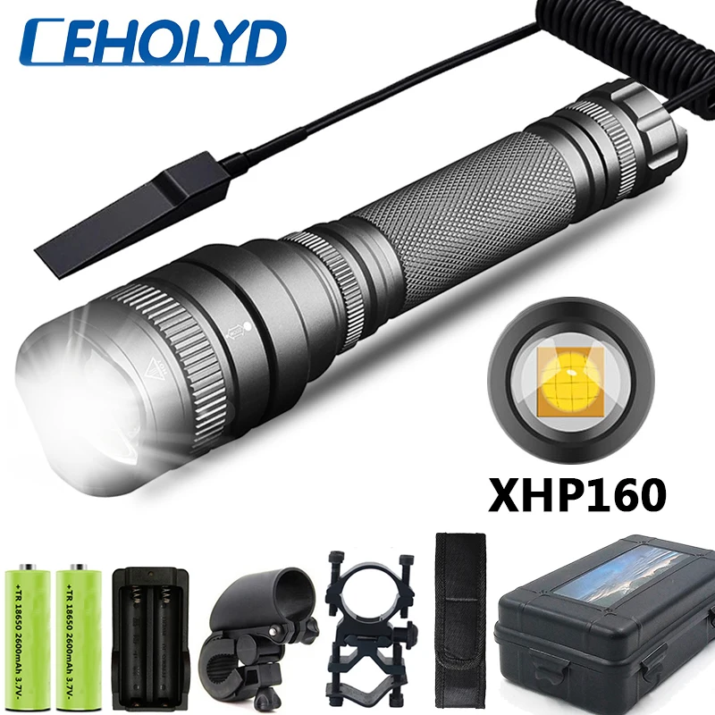 XHP160 Powerful Led Flashlight High Quality Zoomable 1000000LM Torch for hunting 18650 Battery Waterproof Camping Light Lantern
