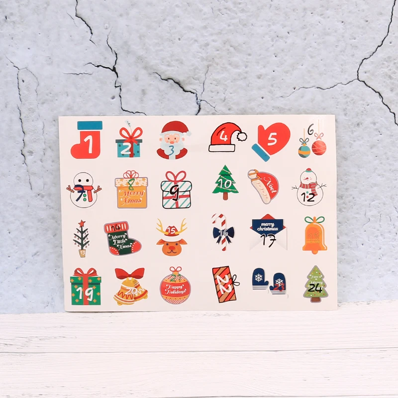 

Fashion Lovely Paper Sticker 10 Sheets Paper Stickers With Christmas Pattern for DIY X'mas Party Decoration Wholesale