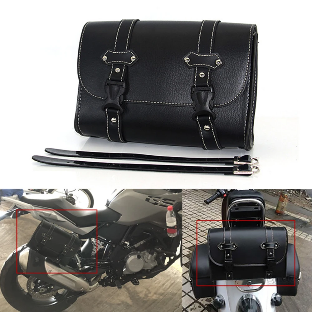 Мотоцикл седельная сумка, искусственная кожа сисси бар хранения сумке для Honda Shadow мотоциклетные сумки для инструментов мини переносной сумки Oc21