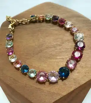 

niche color star series more peach pink color crystal wedding semi precious stones inlaid bracelets